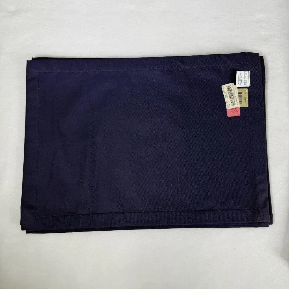 Zina Vasi Navy Paisley Cotton Placemats Tablecloth Set Of 5 90 Round Table Decor